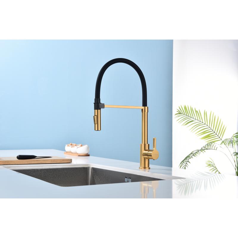 Смеситель для кухни Paulmark Halt Ha214021-BG Брашированное золото