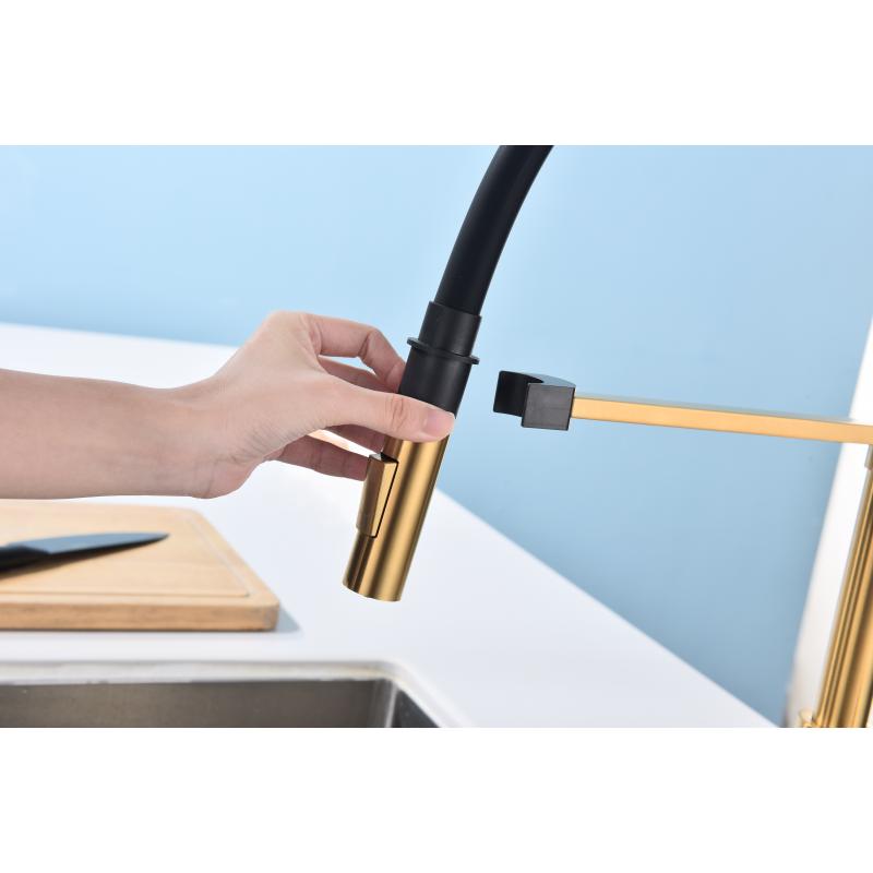 Смеситель для кухни Paulmark Halt Ha214021-BG Брашированное золото