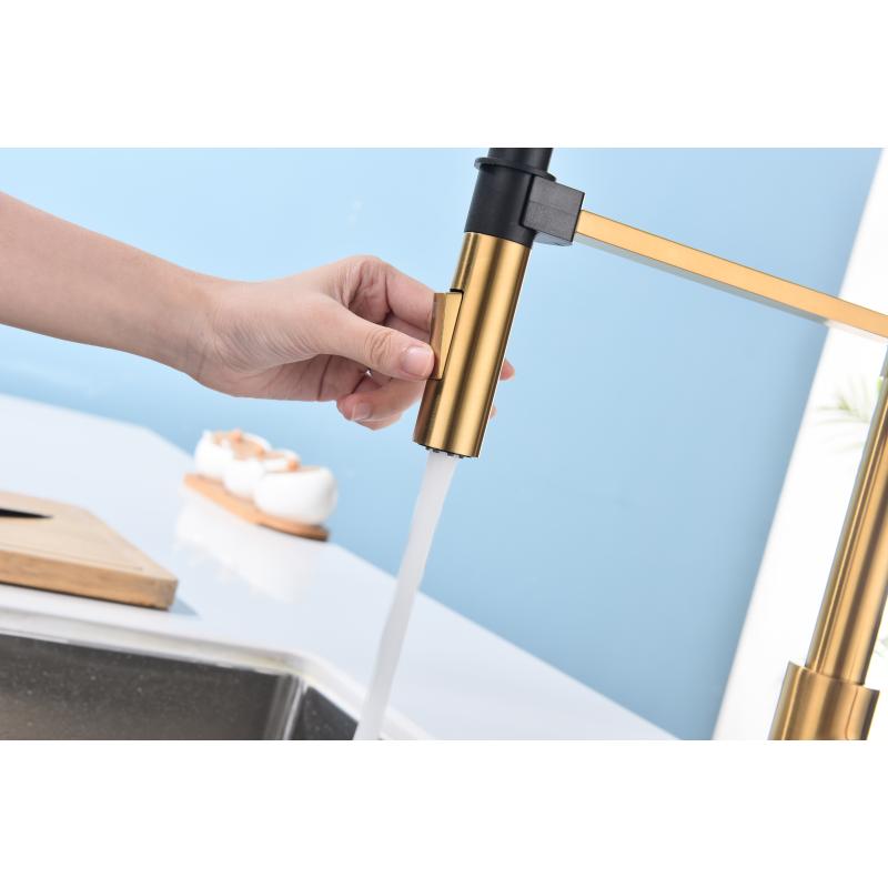 Смеситель для кухни Paulmark Halt Ha214021-BG Брашированное золото