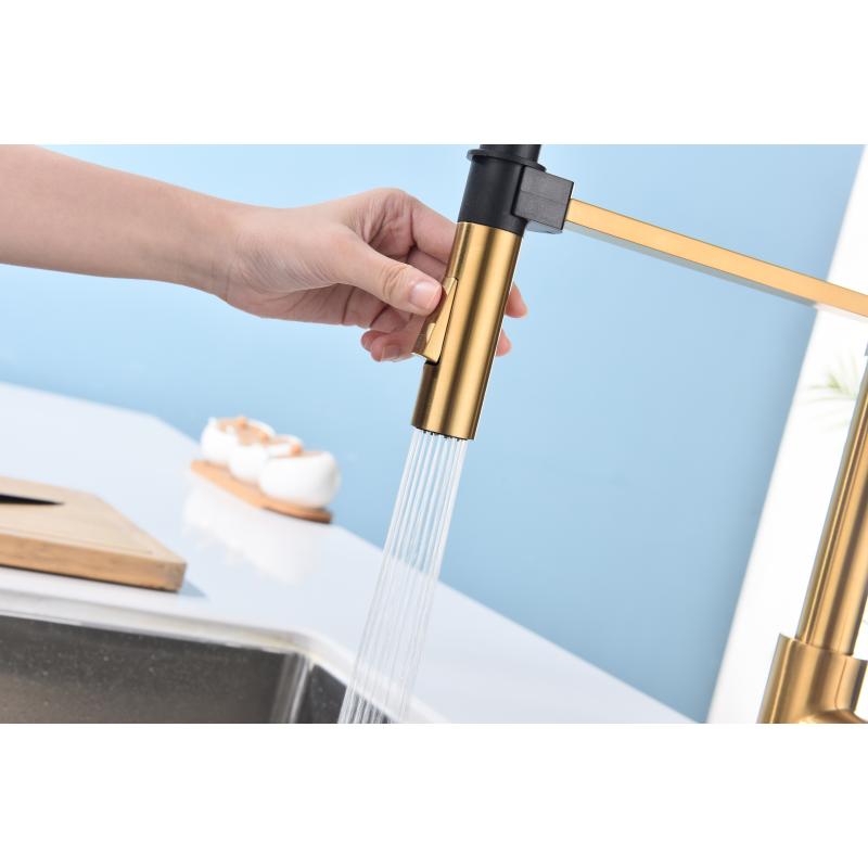 Смеситель для кухни Paulmark Halt Ha214021-BG Брашированное золото