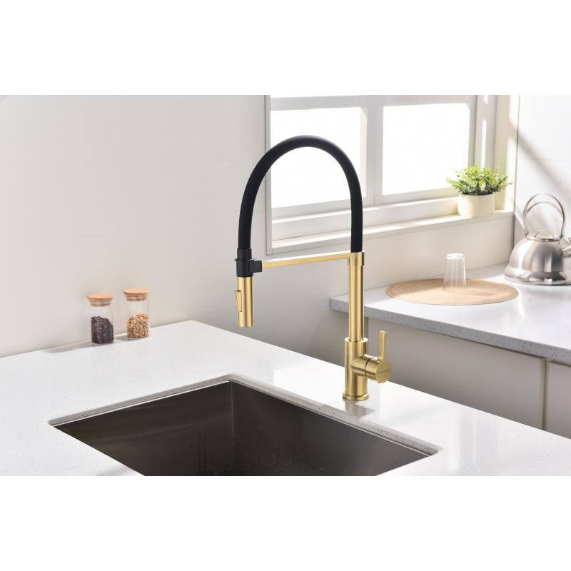 Смеситель для кухни Paulmark Halt Ha214021-SBG Светлое брашированное золото