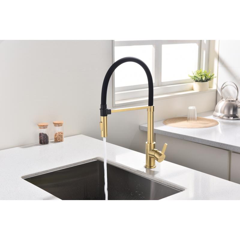 Смеситель для кухни Paulmark Halt Ha214021-SBG Светлое брашированное золото