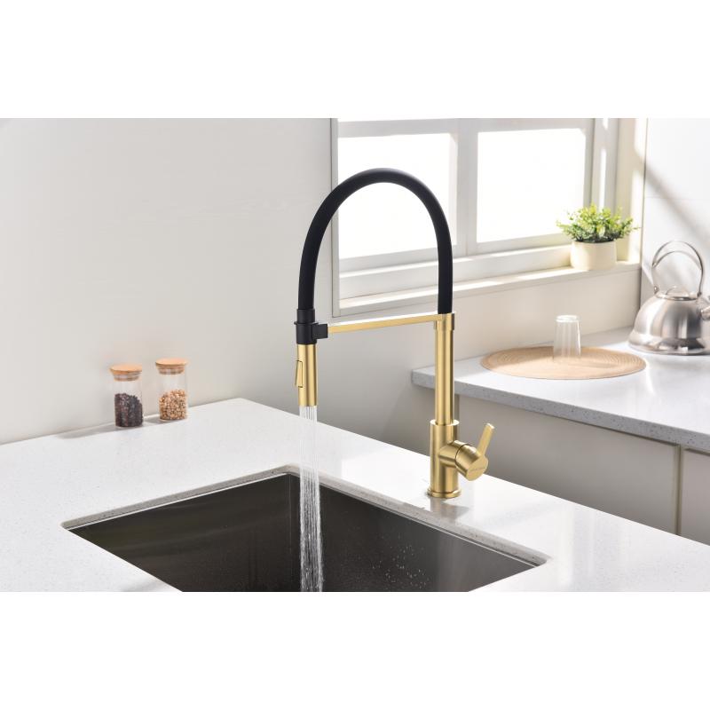 Смеситель для кухни Paulmark Halt Ha214021-SBG Светлое брашированное золото