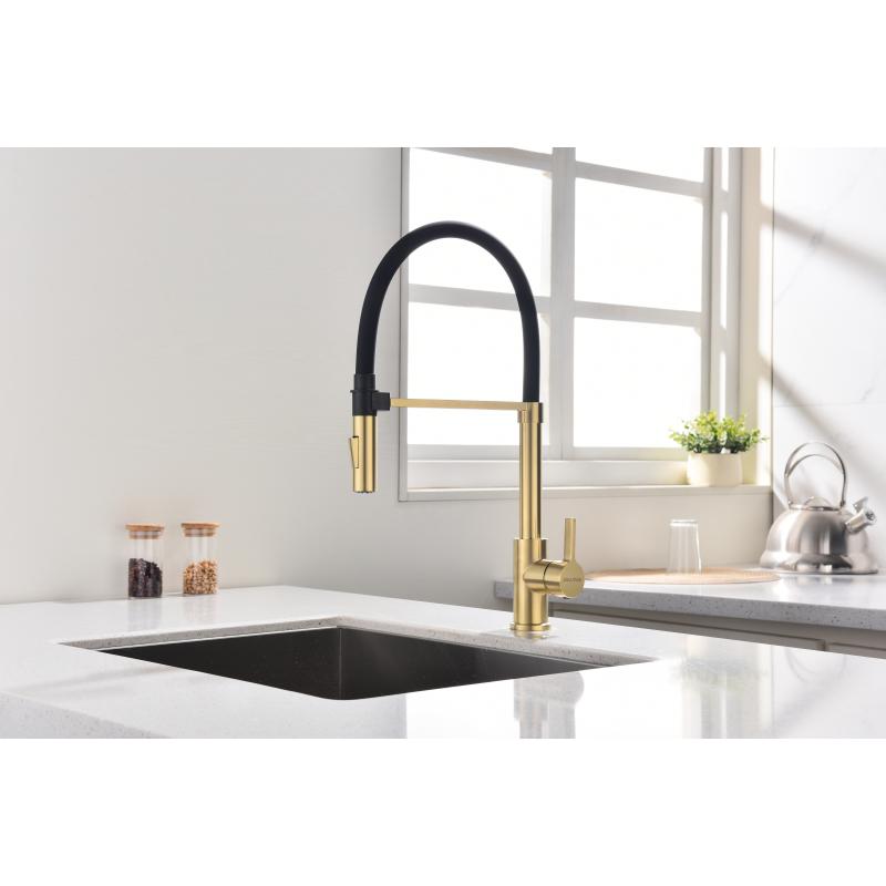 Смеситель для кухни Paulmark Halt Ha214021-SBG Светлое брашированное золото