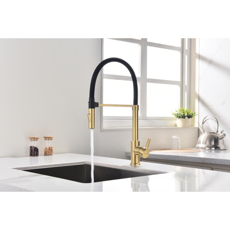 Смеситель для кухни Paulmark Halt Ha214021-SBG Светлое брашированное золото