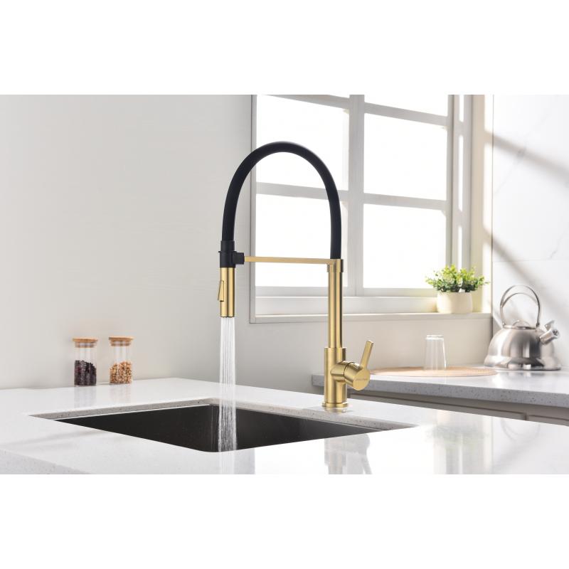 Смеситель для кухни Paulmark Halt Ha214021-SBG Светлое брашированное золото