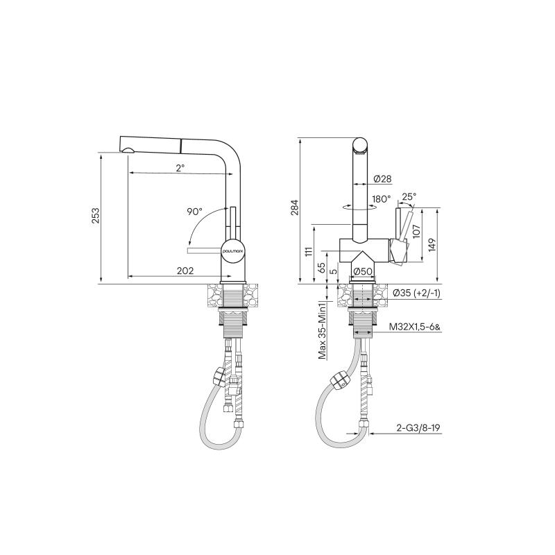 Смеситель для кухни Paulmark Dosse Do214418-431 Белый матовый