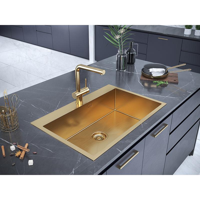 Смеситель для кухни Paulmark Dosse Do214418-BG Брашированное золото