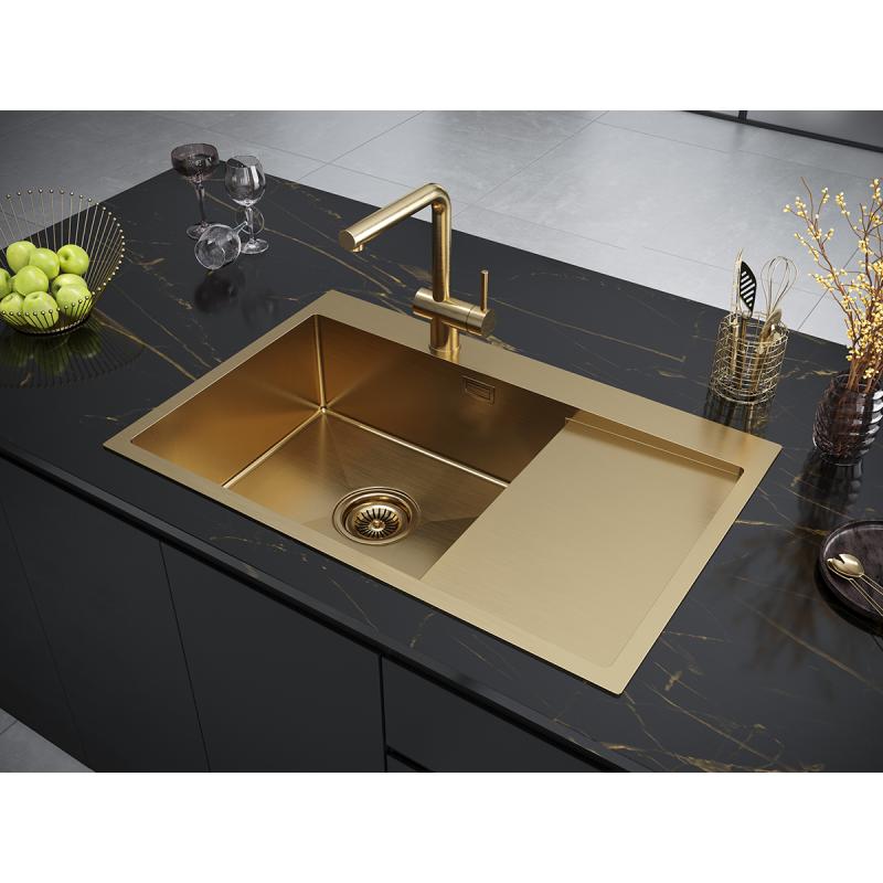 Смеситель для кухни Paulmark Dosse Do214418-BG Брашированное золото