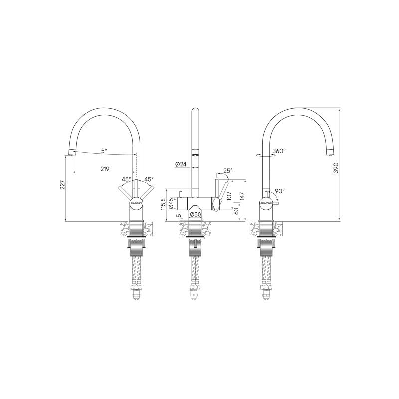 Смеситель для кухни Paulmark Heller He213218-401 Антрацит