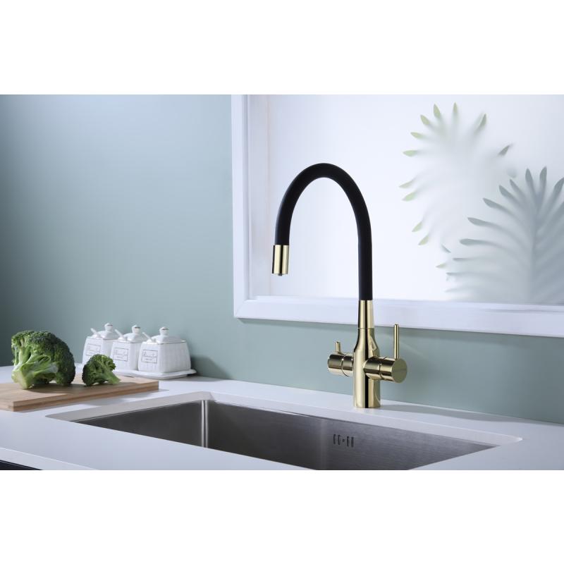 Смеситель для кухни Paulmark Salix Sa213419-G Золото