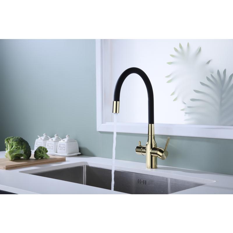 Смеситель для кухни Paulmark Salix Sa213419-G Золото