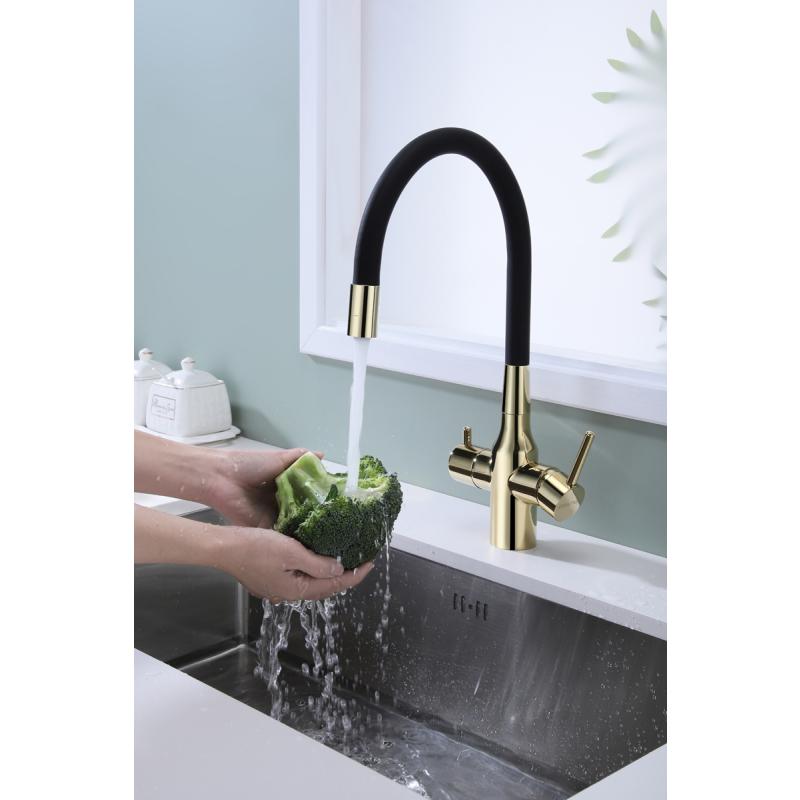 Смеситель для кухни Paulmark Salix Sa213419-G Золото