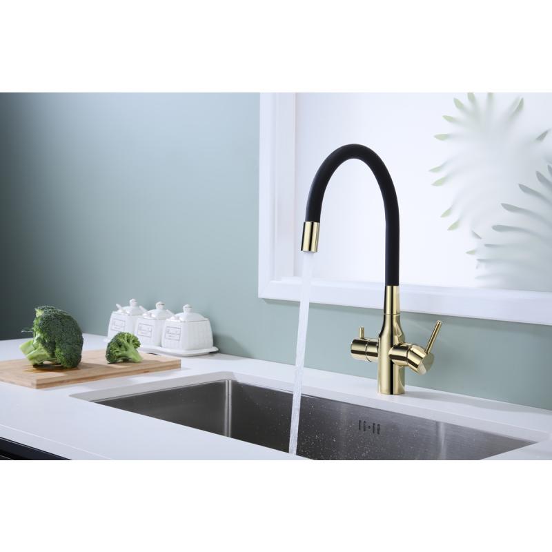 Смеситель для кухни Paulmark Salix Sa213419-G Золото