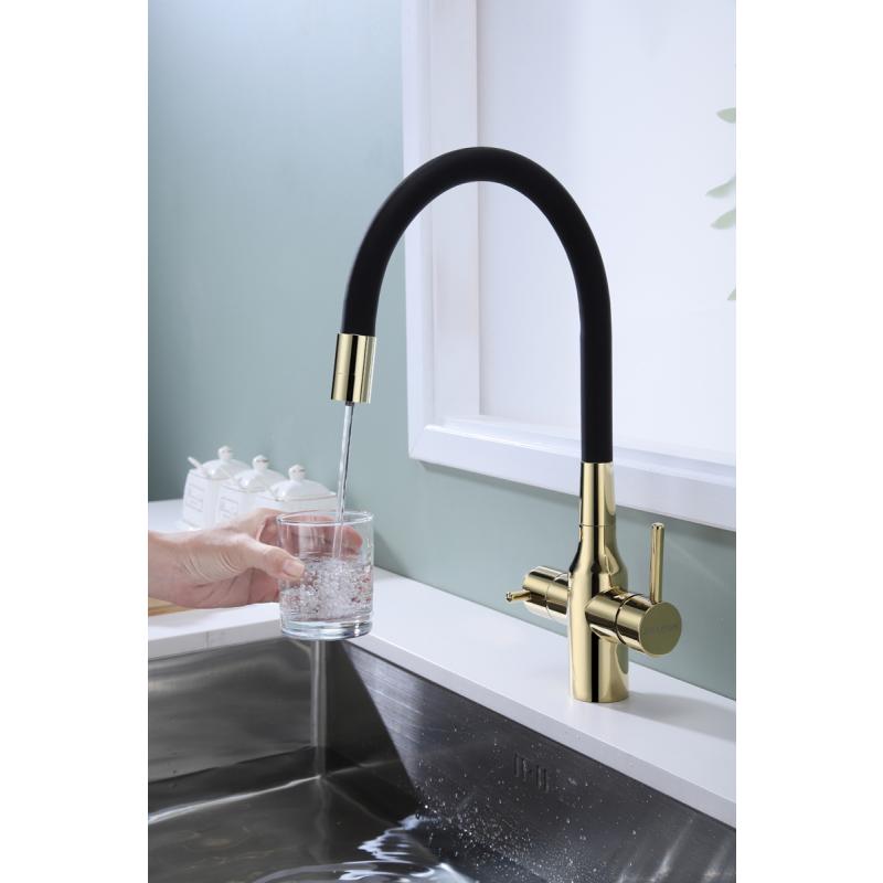 Смеситель для кухни Paulmark Salix Sa213419-G Золото