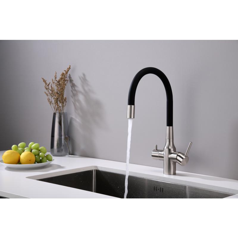 Смеситель для кухни Paulmark Salix Sa213419-NI Никель