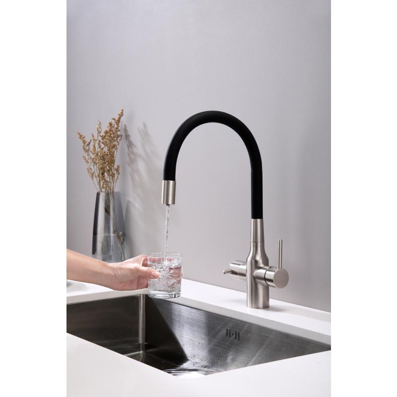 Смеситель для кухни Paulmark Salix Sa213419-NI Никель