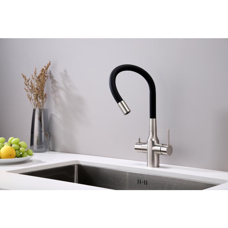 Смеситель для кухни Paulmark Salix Sa213419-NI Никель