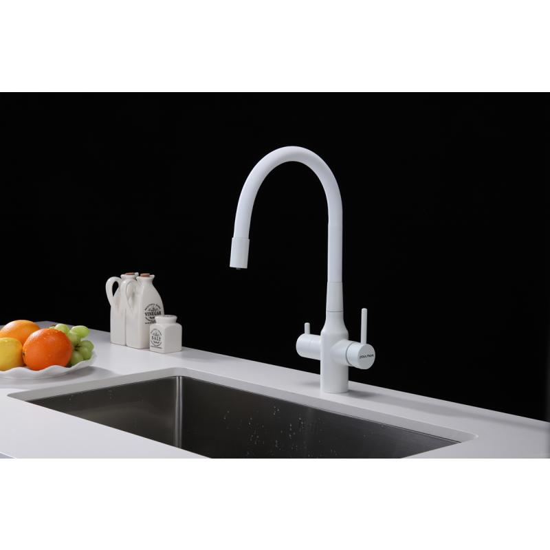 Смеситель для кухни Paulmark Salix Sa213419-431 Белый матовый