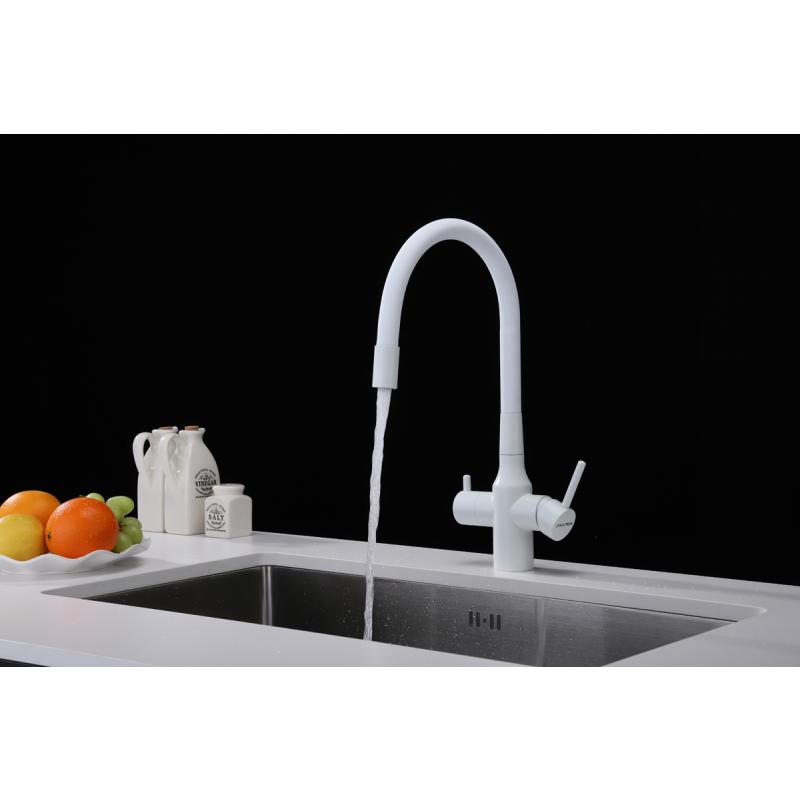 Смеситель для кухни Paulmark Salix Sa213419-431 Белый матовый