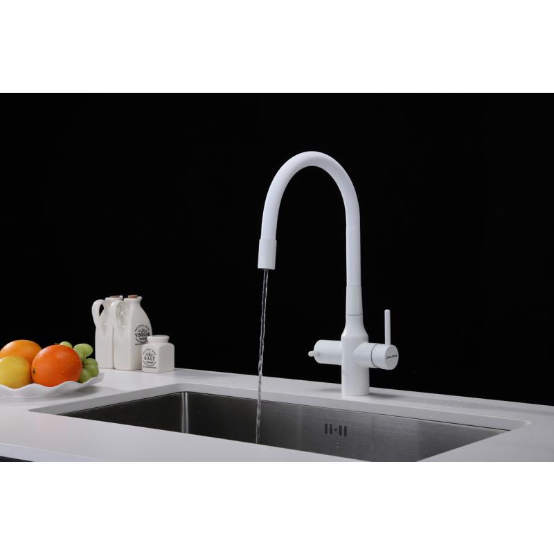 Смеситель для кухни Paulmark Salix Sa213419-431 Белый матовый