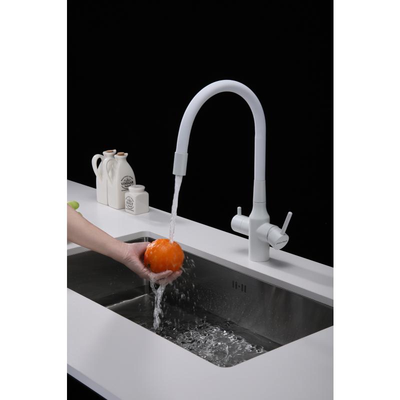 Смеситель для кухни Paulmark Salix Sa213419-431 Белый матовый