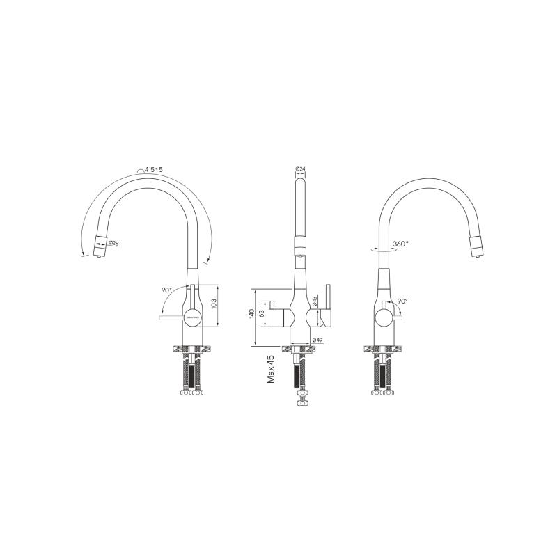 Смеситель для кухни Paulmark Salix Sa213419-BR Бронза