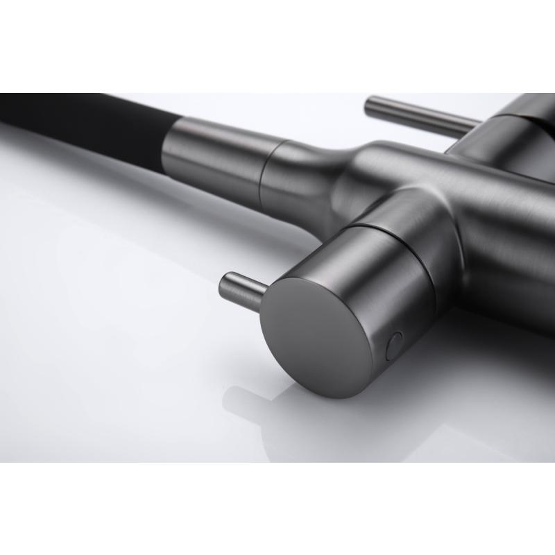 Смеситель для кухни Paulmark Salix Sa213419-GM Вороненая сталь