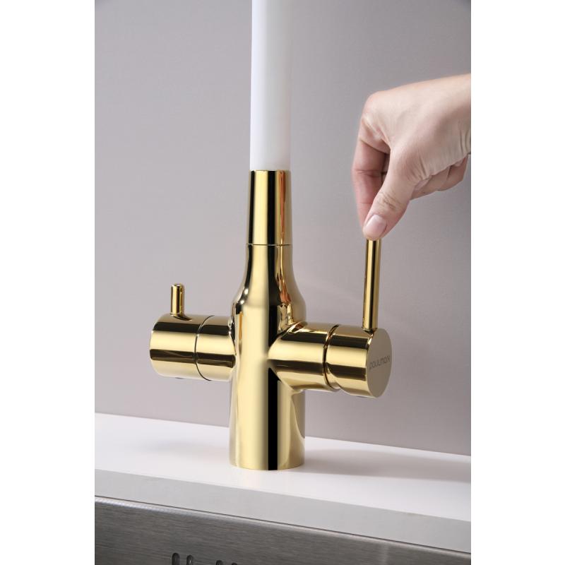 Смеситель для кухни Paulmark Salix Sa213419-Gw Золото Белый