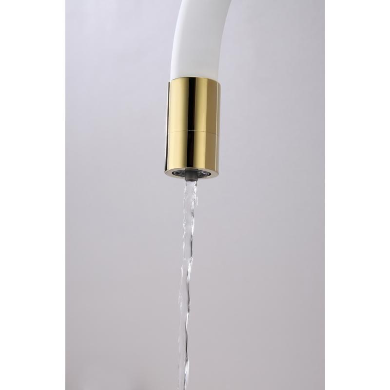 Смеситель для кухни Paulmark Salix Sa213419-Gw Золото Белый