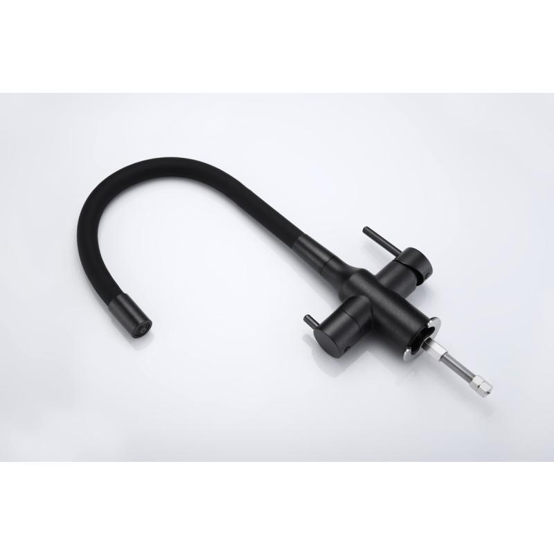 Смеситель для кухни Paulmark Salix Sa213419-418 Черный металлик