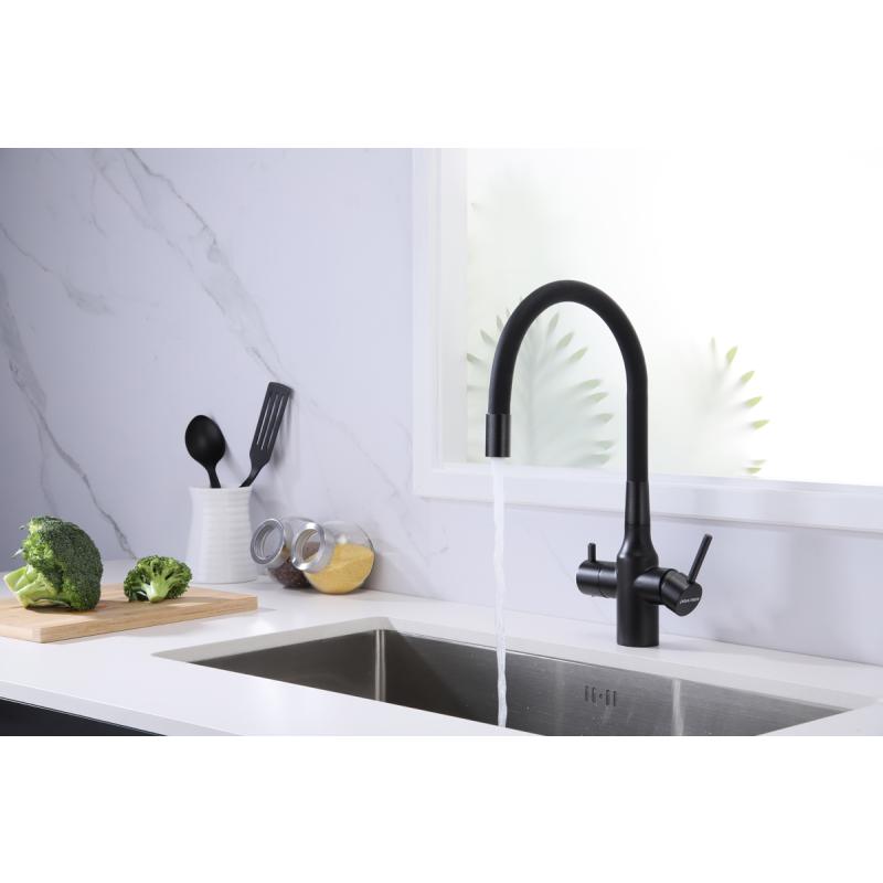 Смеситель для кухни Paulmark Salix Sa213419-418 Черный металлик