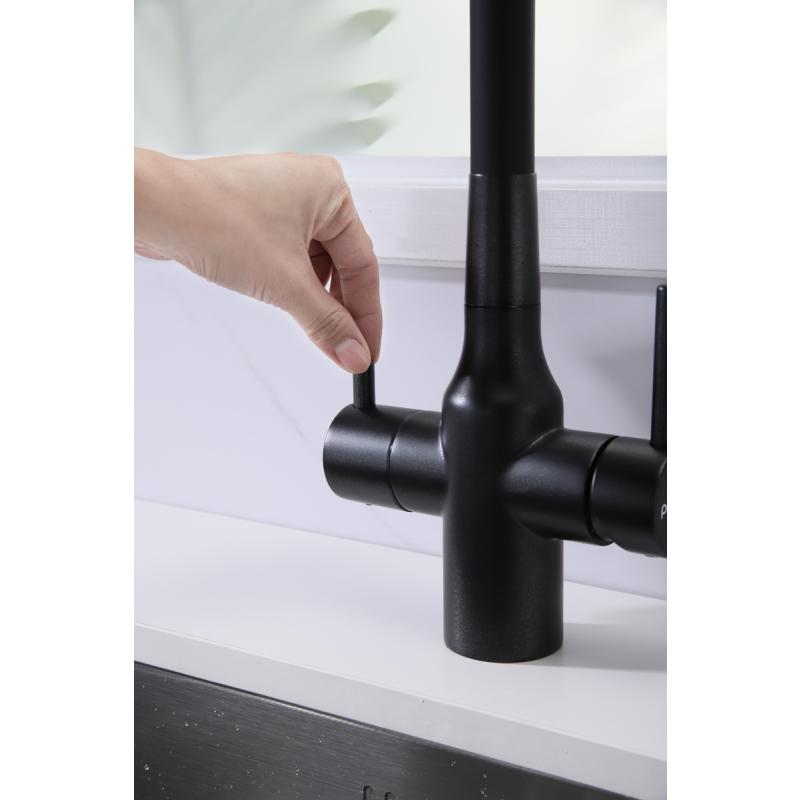 Смеситель для кухни Paulmark Salix Sa213419-418 Черный металлик