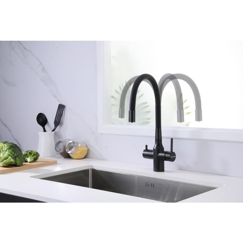 Смеситель для кухни Paulmark Salix Sa213419-418 Черный металлик