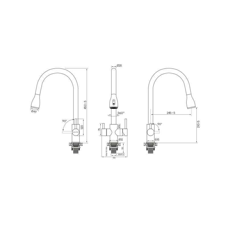 Смеситель для кухни Paulmark Lange La214212-431 Белый матовый