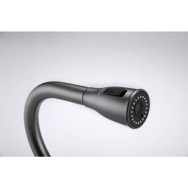 Смеситель для кухни Paulmark Lange La214212-GM Вороненая сталь