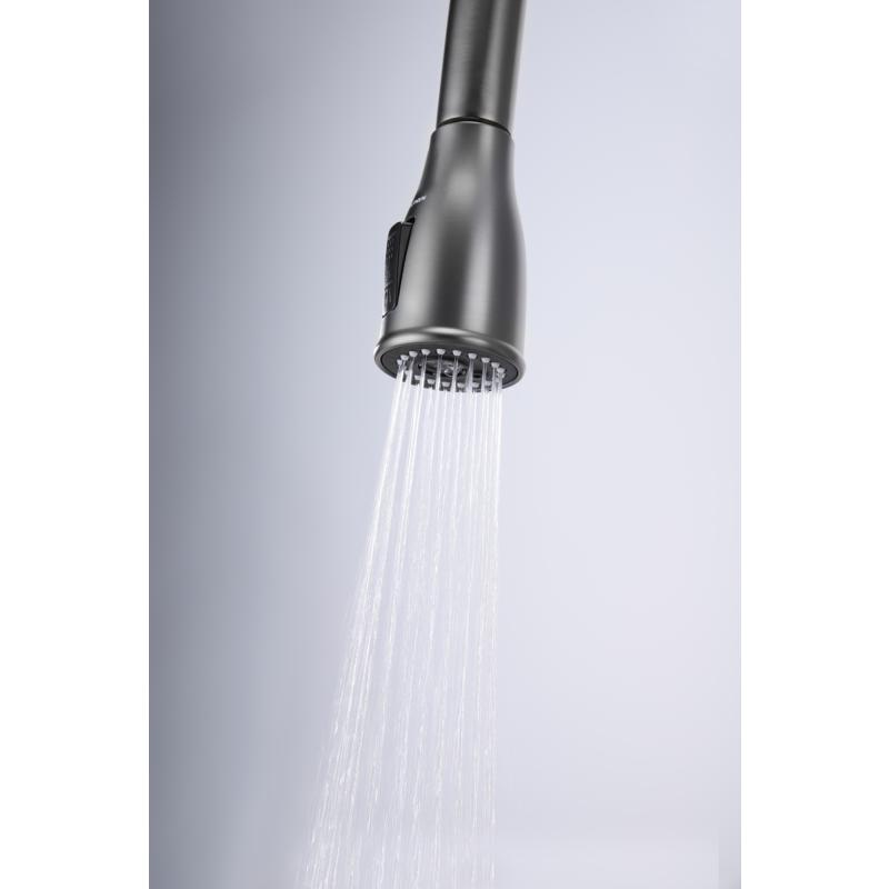 Смеситель для кухни Paulmark Lange La214212-GM Вороненая сталь