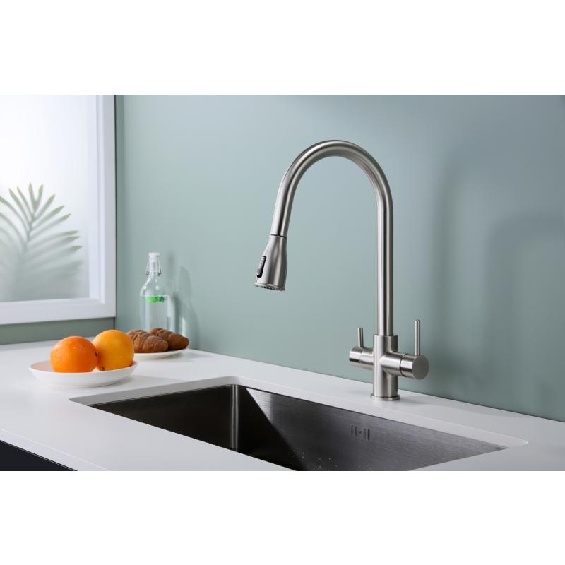 Смеситель для кухни Paulmark Lange La214212-NI Никель