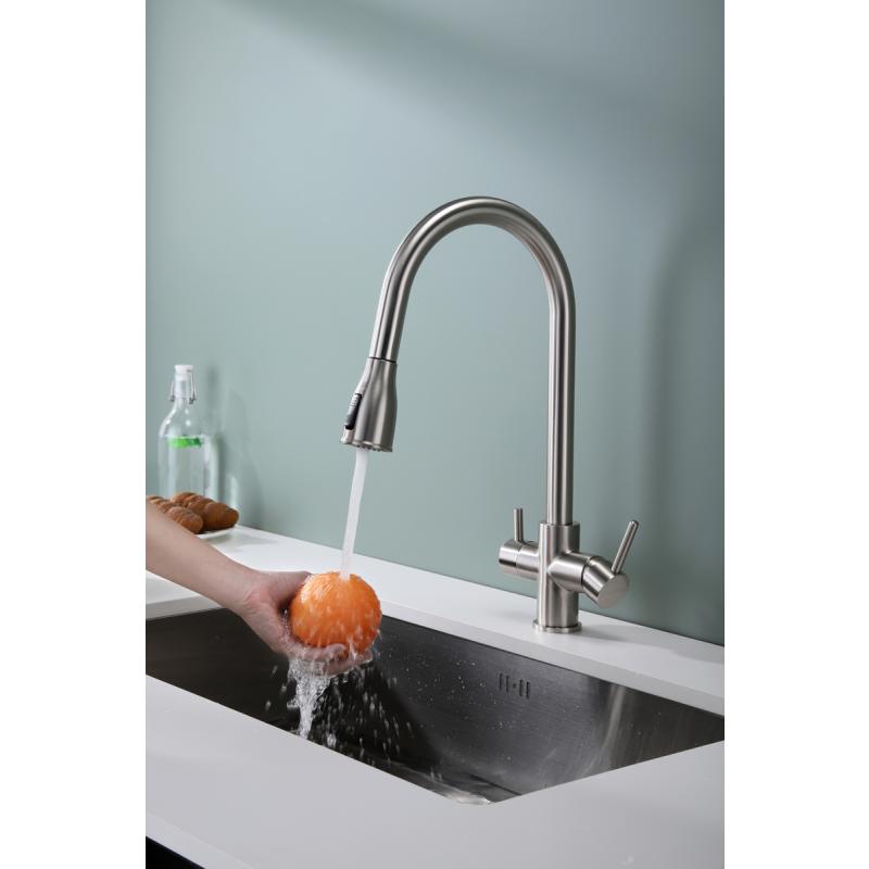 Смеситель для кухни Paulmark Lange La214212-NI Никель