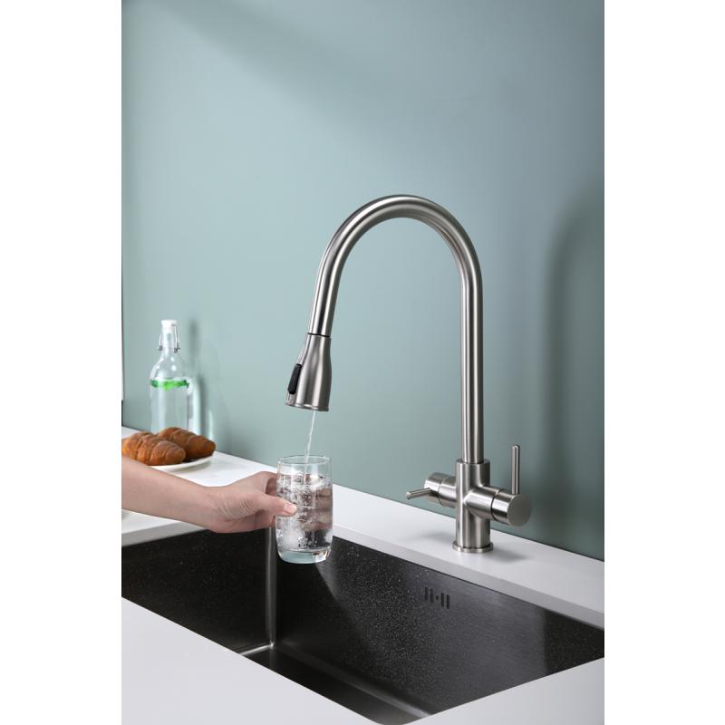 Смеситель для кухни Paulmark Lange La214212-NI Никель