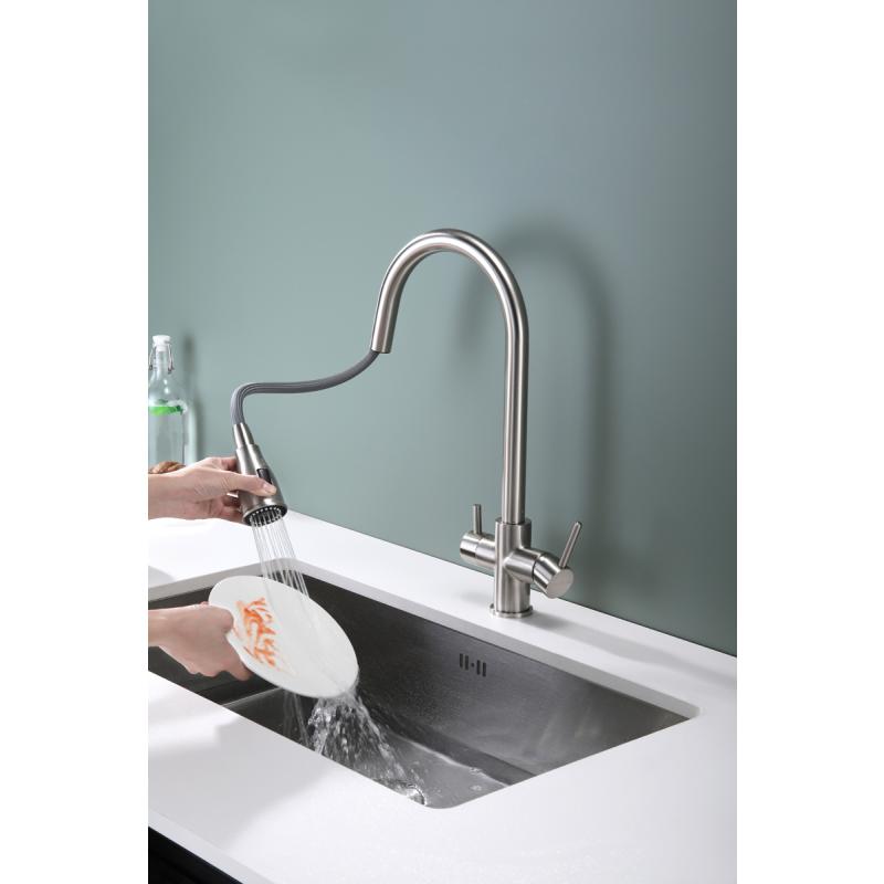 Смеситель для кухни Paulmark Lange La214212-NI Никель