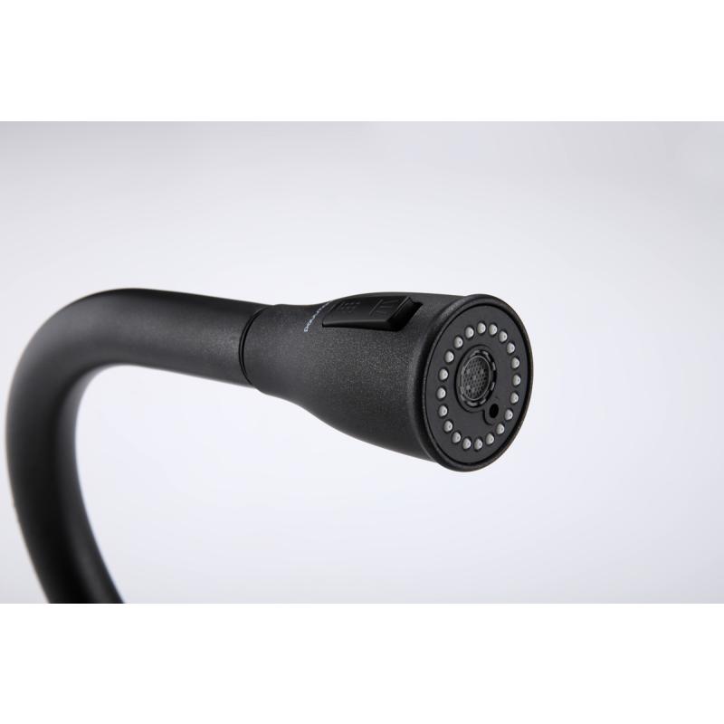 Смеситель для кухни Paulmark Lange La214212-418 Черный металлик