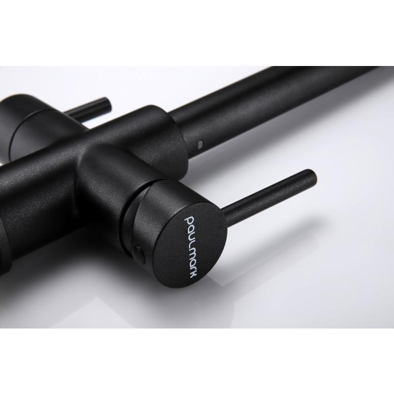 Смеситель для кухни Paulmark Lange La214212-418 Черный металлик