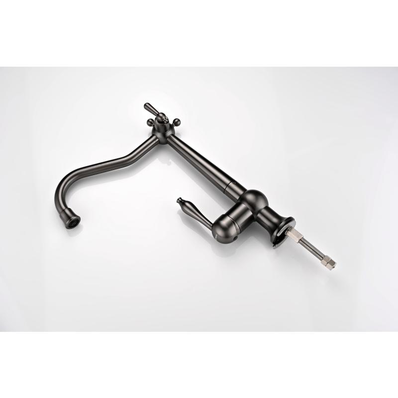 Смеситель для кухни Paulmark Retro Re213226-GM Вороненая сталь