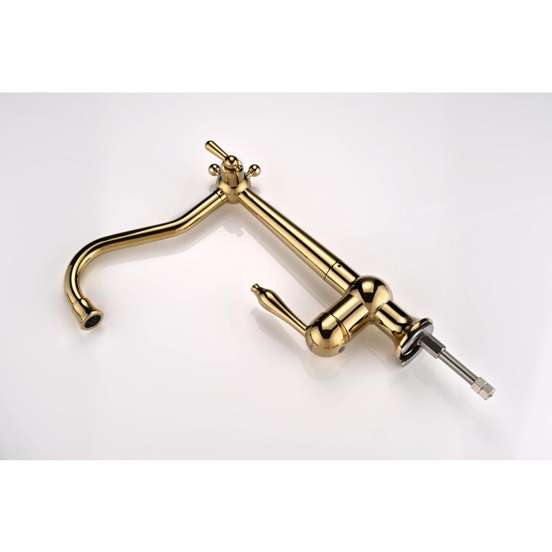 Смеситель для кухни Paulmark Retro Re213226-G Золото