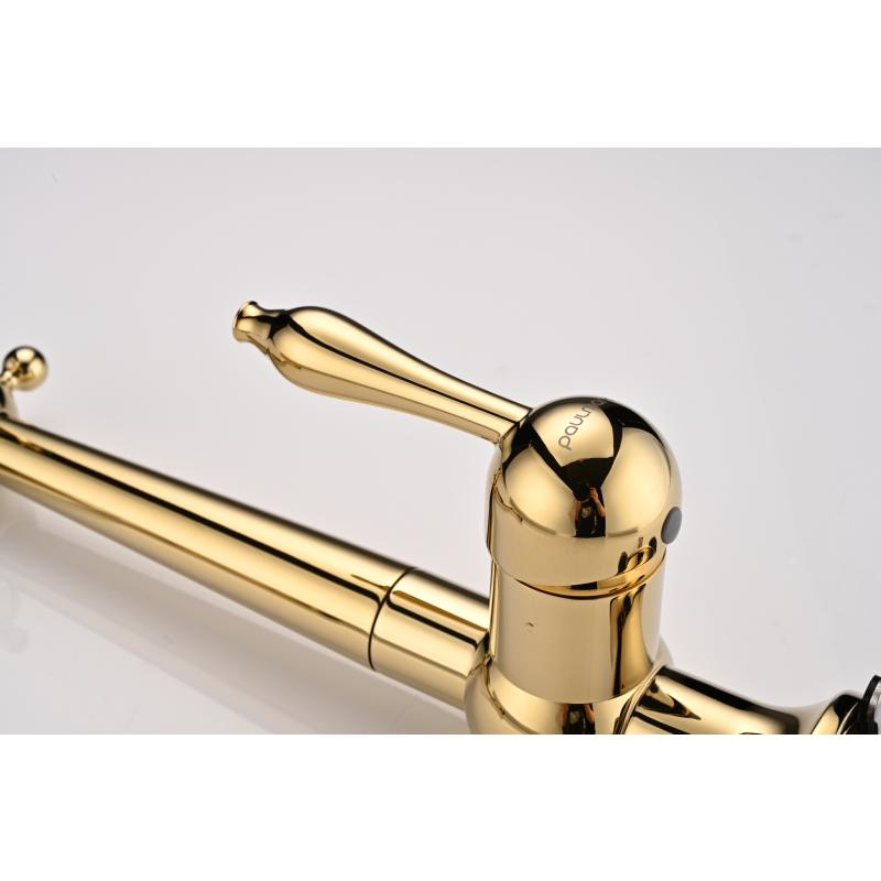 Смеситель для кухни Paulmark Retro Re213226-G Золото