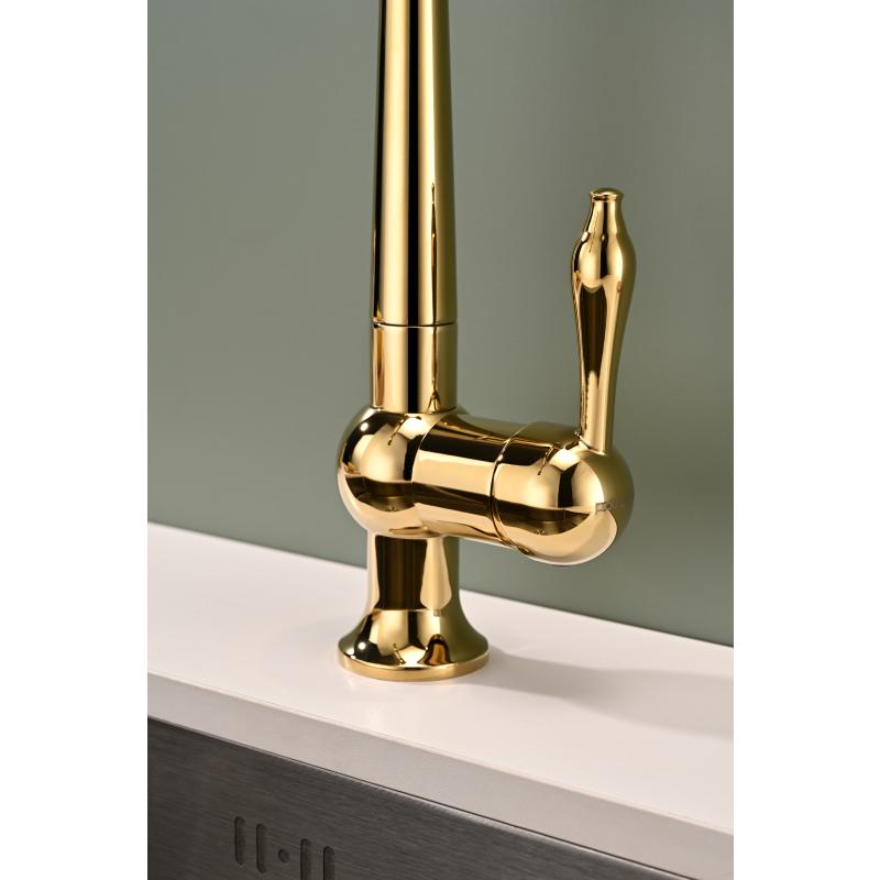 Смеситель для кухни Paulmark Retro Re213226-G Золото