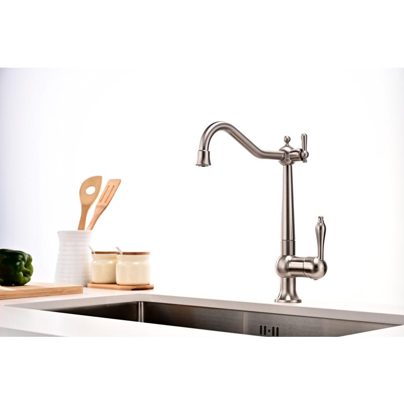 Смеситель для кухни Paulmark Retro Re213226-NI Никель