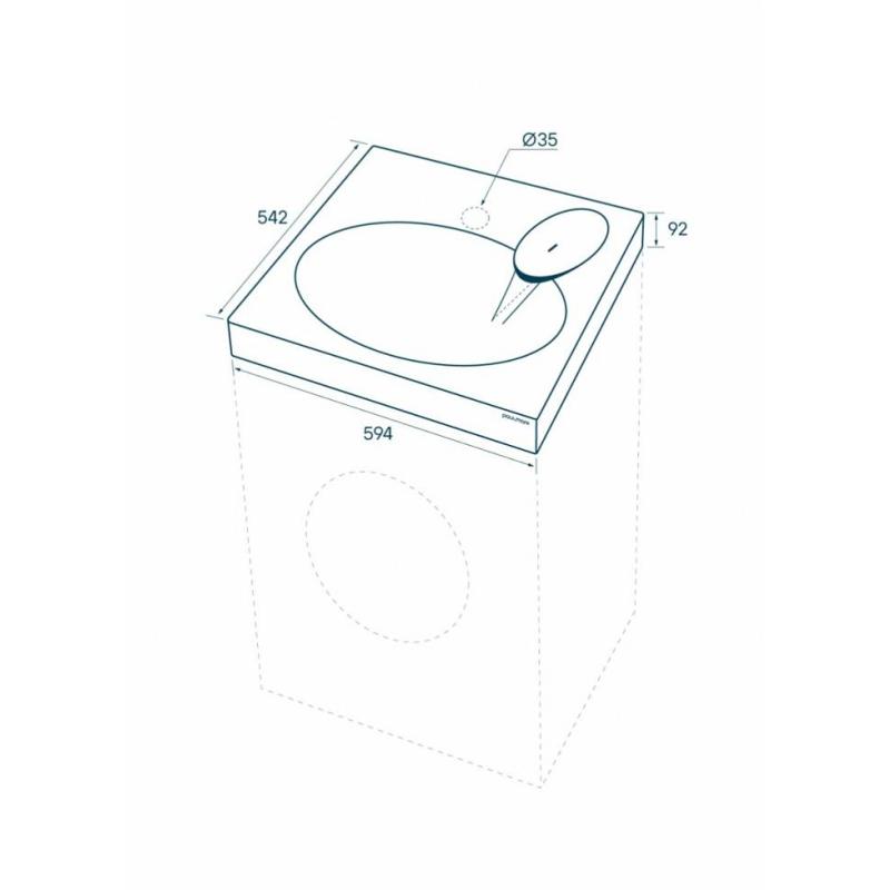 Раковина Paulmark Mond 60 PM720431 на стиральную машину Белая