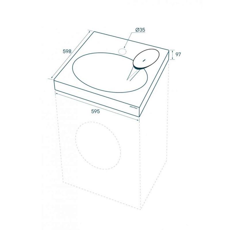 Раковина Paulmark Stern 60 PM700431 на стиральную машину Белая